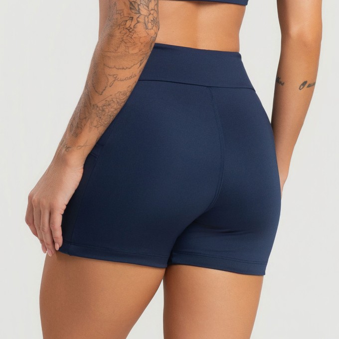 Short com Bolsos Laterais Balance Azul Marinho
