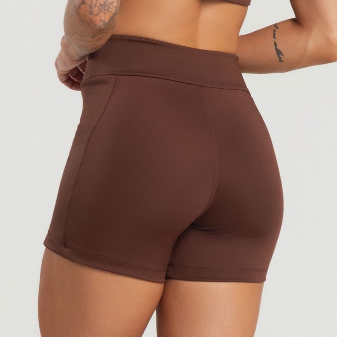 Short com Bolsos Laterais Balance Café