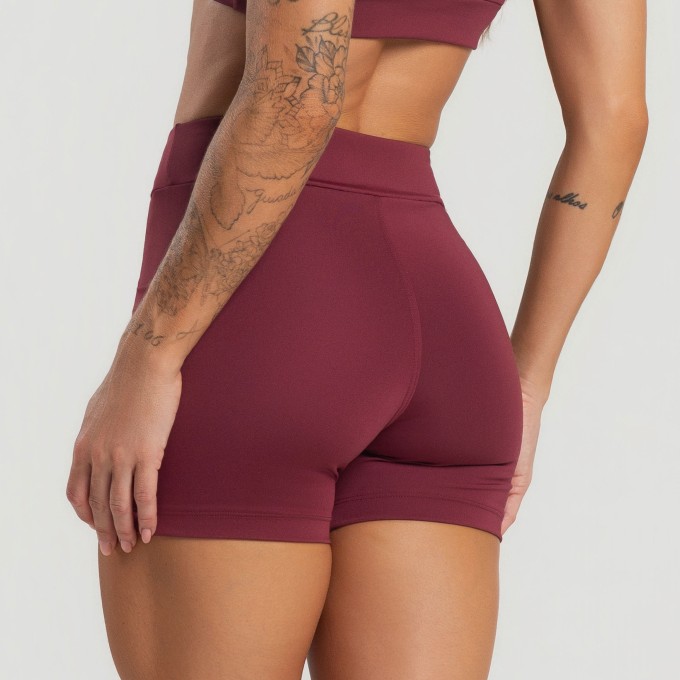 Short com Bolsos Laterais Balance Marsala