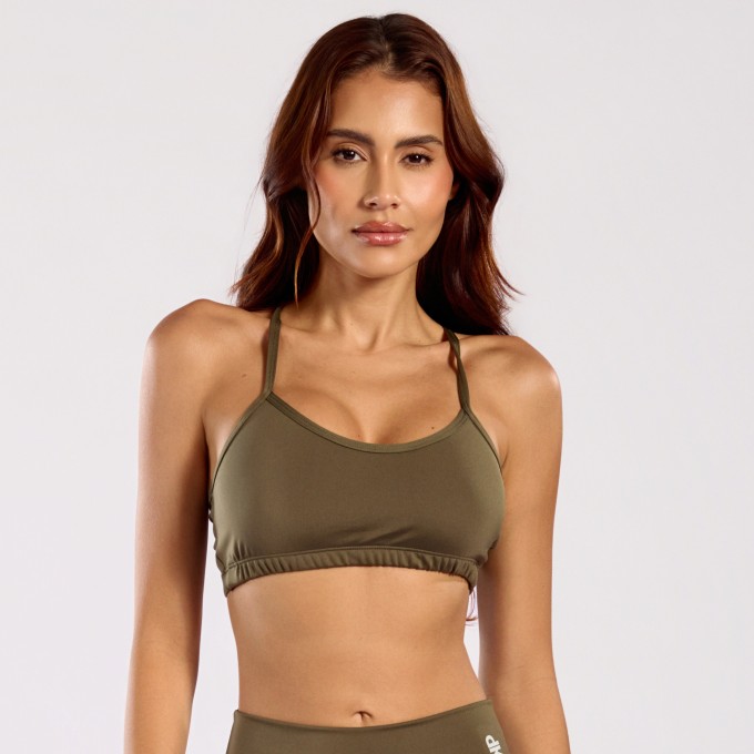 Top Basic Liso Poliéster Verde Militar