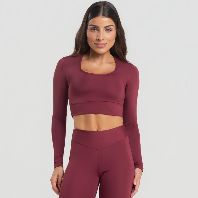 Cropped Manga Longa Balance Marsala