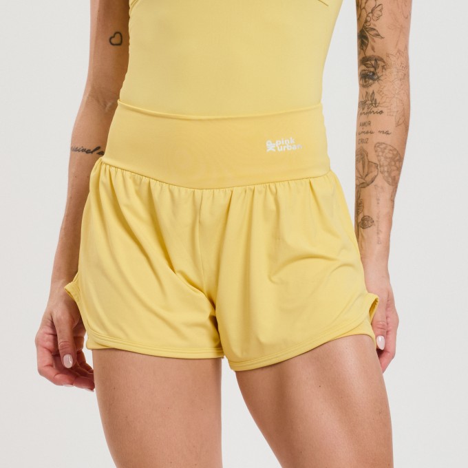Short Beach Bolso Interno Basic Amarelo