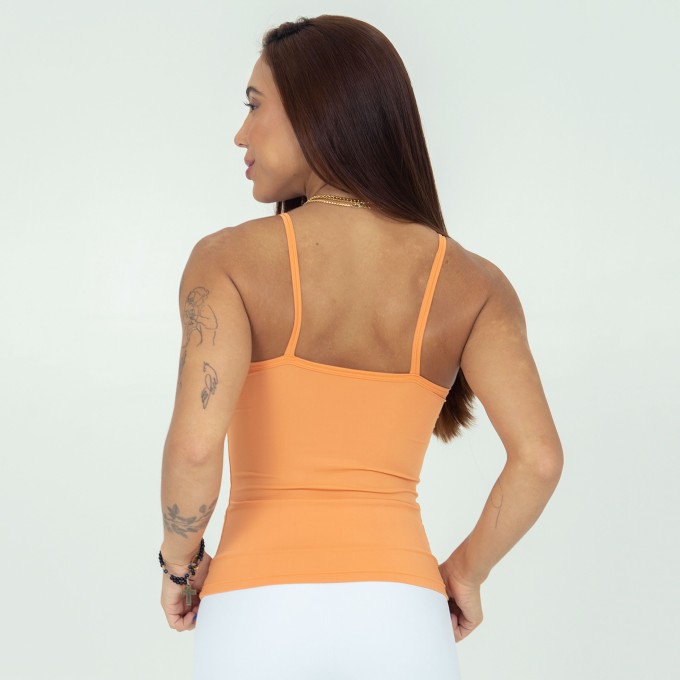 Regata Alça Víes Micro Bloom Peach
