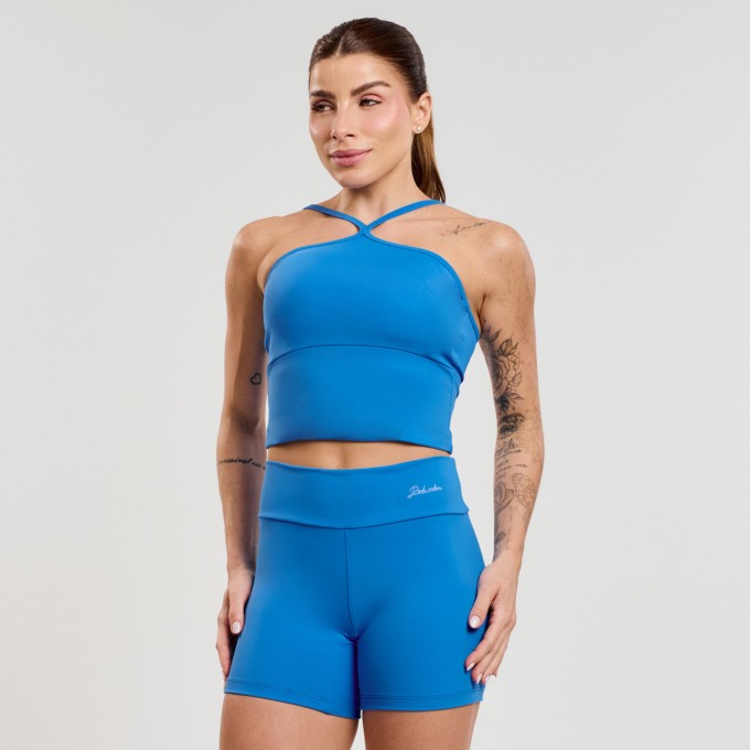 Conjunto Regata Cruzada + Short Cós Alto Bloom Azure
