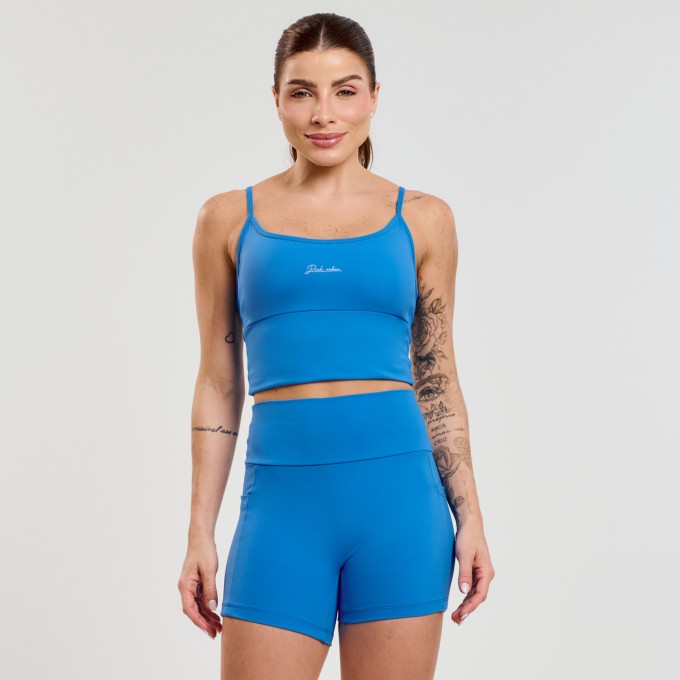 Conjunto Regata Básica + Short Bolso Bloom Azure