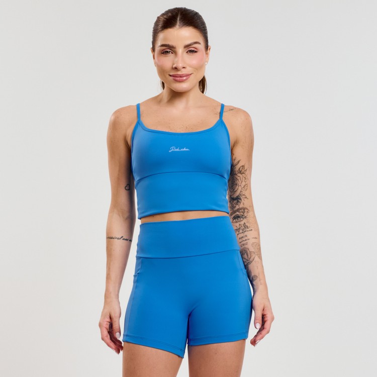 Conjunto Regata Básica + Short Bolso Bloom Azure